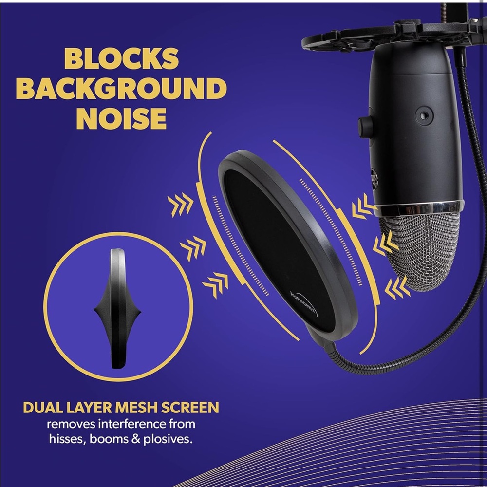 Pop Filter Screen for Microphones - Gooseneck‎ Clamp - Picture 3 of 11